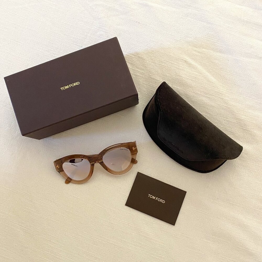 | Tom Ford | Slater 51MM Cat Eye Sunglasses | Light Brown / Clear |